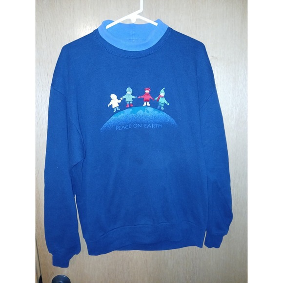 Brindon Designs Sweaters - Vintage Brindon Design Christmas Sweatshirt Large Peace On Earth Made USA 90s